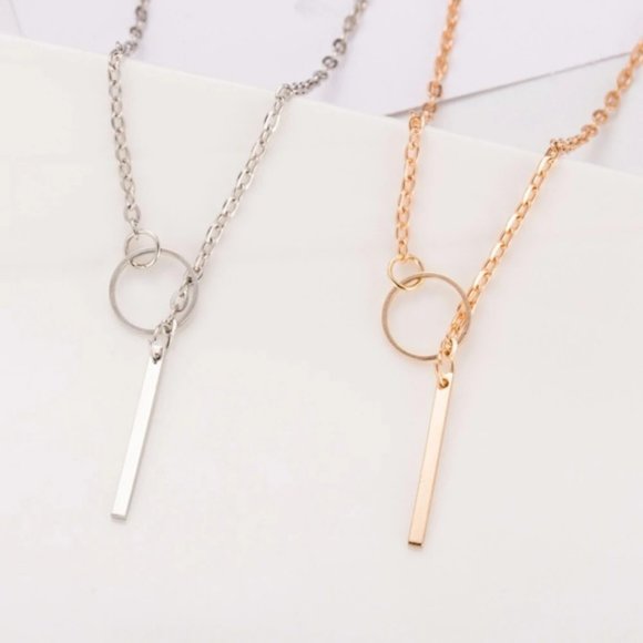 Minimalist Lariat Necklace (Gold) - Picture 4 of 7